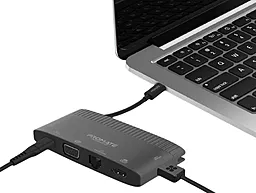 Мультипортовый USB Type-C хаб Promate 6-in-1 black (mediahub-c6) - фото Мультипортовый USB Type-C хаб Promate 6-in-1 black (mediahub-c6)
