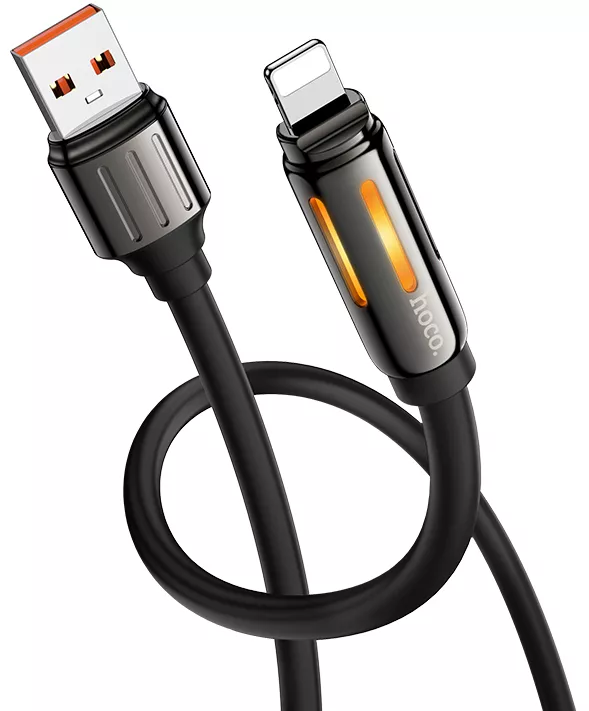 Кабель Hoco U136 Prize USB-A - Lightning 12w 2.4a 1.2м cable Black - фото 3