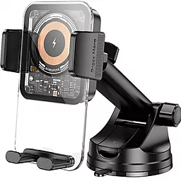 Держатель с беспроводной зарядкой Borofone BH210 Riley wireless (center console) 5W/7.5W/10W/15W Black - фото Держатель с беспроводной зарядкой Borofone BH210 Riley wireless (center console) 5W/7.5W/10W/15W Black