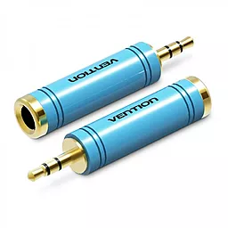 Аудио переходник Vention Jack 6.35 mm - mini Jack 3.5 mm M/F blue (VAB-S04-L) - миниатюра 2