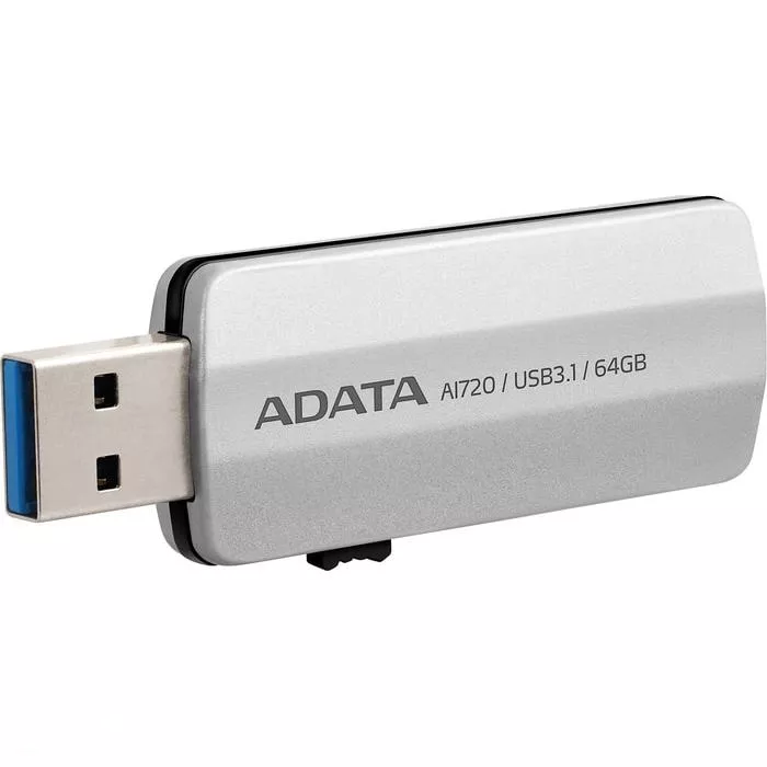 Флешка ADATA 64GB AI720 USB 3.1 (AAI72064GCGY) Grey - фото 1