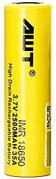 Аккумулятор AWT 18650 2500mAh 35A Li-Ion FlatTop 1шт (IMR18650-2500-35A) - фото Аккумулятор AWT 18650 2500mAh 35A Li-Ion FlatTop 1шт (IMR18650-2500-35A)