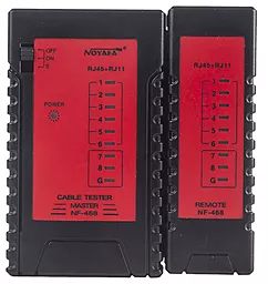 Тестер кабелю Noyafa NF-468 для мережевих та телефонних кабелів RJ-45 / RJ-11 - фото Тестер кабелю Noyafa NF-468 для мережевих та телефонних кабелів RJ-45 / RJ-11