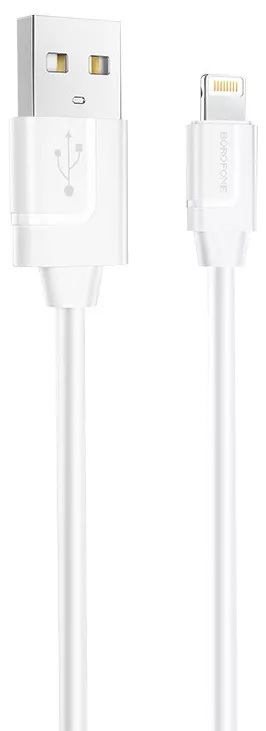 Кабель Borofone BX55 Harmony Silicone USB-A - Lightning 12w 2.4a 1м cable White - фото 1