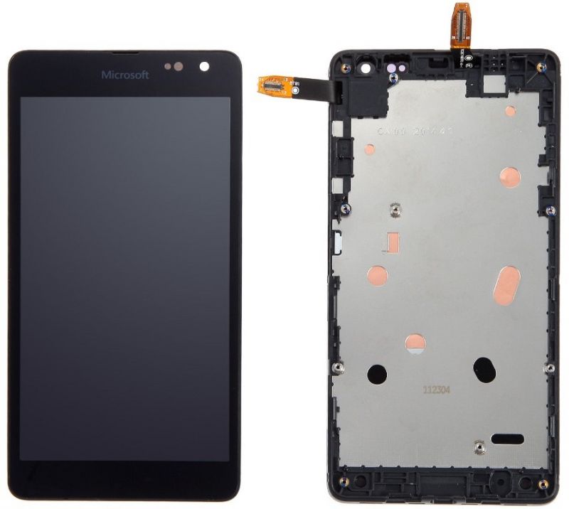 Дисплей Microsoft Lumia 535 Dual Sim (CT2C1607FPC-A1-E RM-1090) + Touchscreen with frame (original) Black / зображення №1