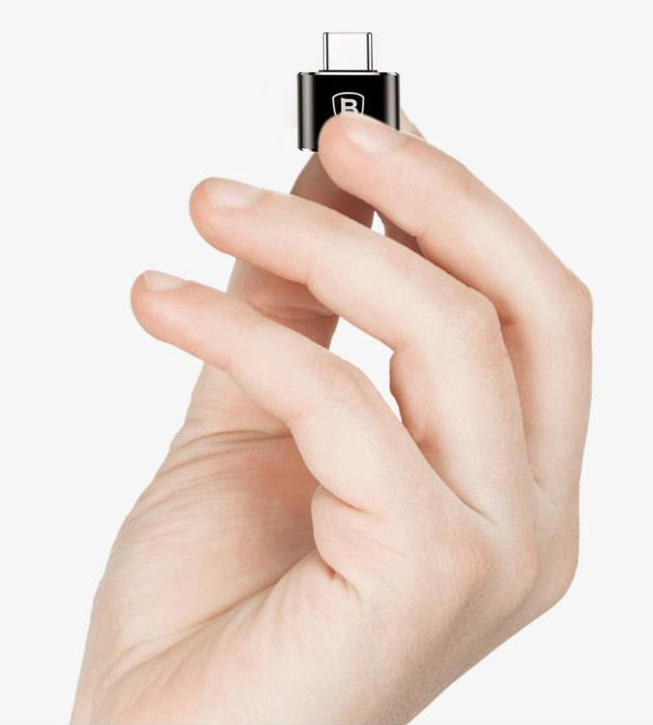 OTG-перехідник Baseus Exquisite Type-C Male to USB Female Adapter Converter Black (CATJQ-B01) / зображення №5