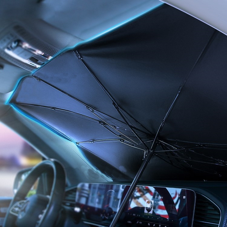 Шторка от солнца автомобильная USAMS Car Windshield Sunshade Umbrella 130x75см Black (US-ZB235) / изоборажение №1