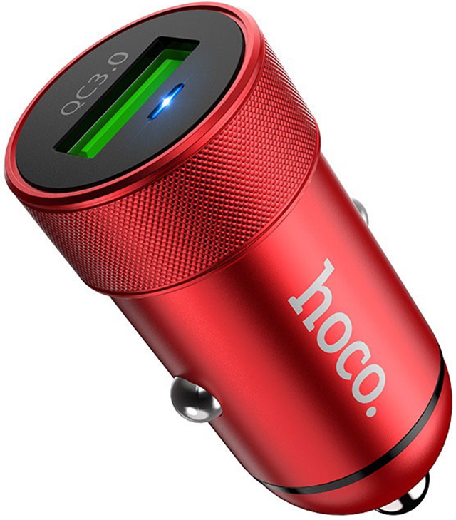 Автомобільний зарядний пристрій з підтримкою швидкої зарядки Hoco Z32 Speed Up QC3.0 18W Red / зображення №1