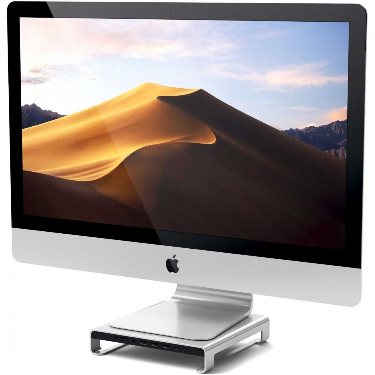 Концентратор (USB хаб) Satechi Aluminum Monitor Stand Hub Silver for iMac White(ST-AMSHS) / изоборажение №2