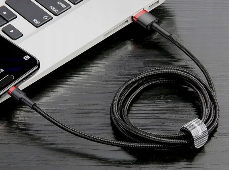 USB Кабель Baseus Сafule Cable USB For Type-C 3A 2M Red/Black (CATKLF-C91) / зображення №1