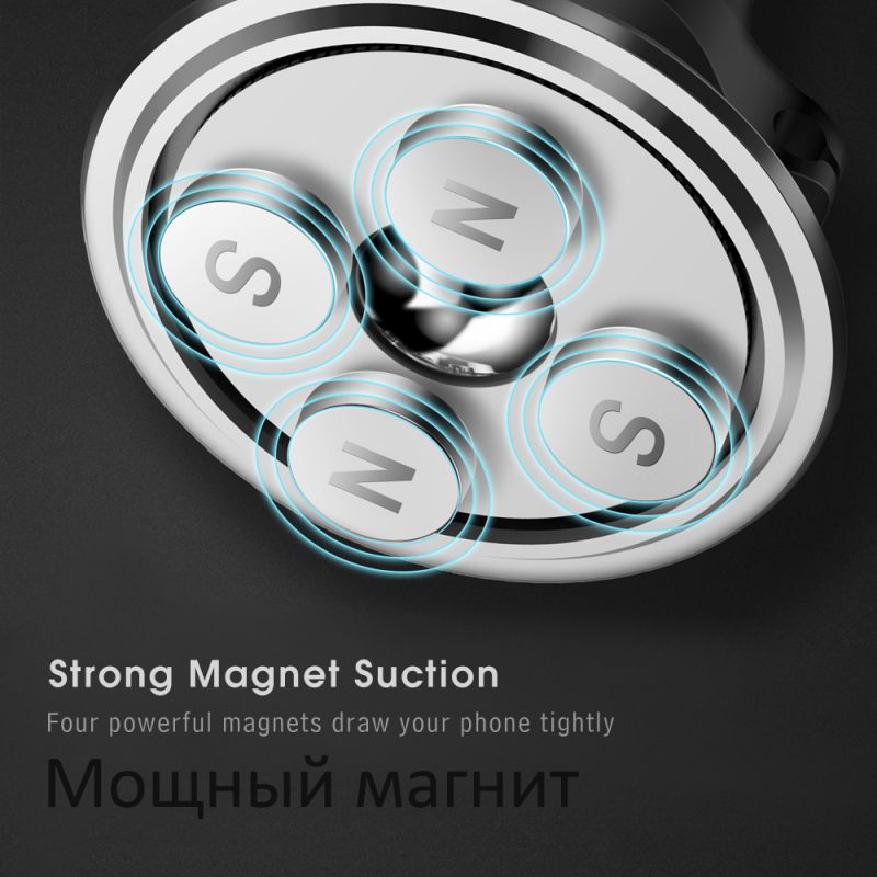Автодержатель магнитный Baseus Small Ears Series Magnetic Car Air Vent Mount with Cable Clip Black (SUGX-A01) / изоборажение №8