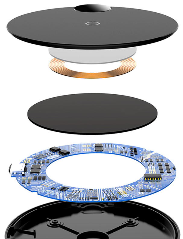 Бездротовий (індукційний) зарядний пристрій Baseus Digital LED Display Wireless Charger Black (WXSX-01) / зображення №3