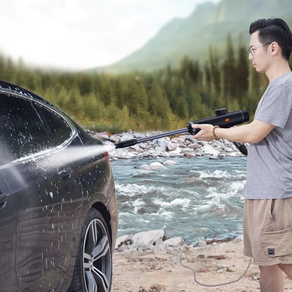 Пістолет для миття авто Baseus Dual Power Portable Electric Car Wash Spray Nozzle Set Black (TZCRDDSQ-01) / зображення №1