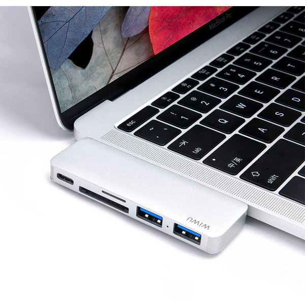 Концентратор (USB хаб) WIWU Dock T6 USB-C/SD/2xUSB3.0 Silver / изоборажение №10