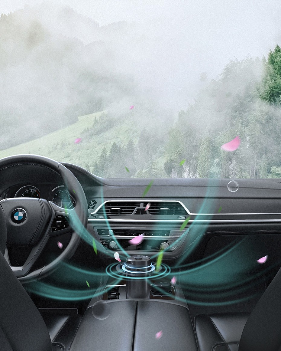 Зволожувач повітря в авто Baseus Breeze fan Air Freshener for Vehicles Black (SUXUN-AWF01) / зображення №1
