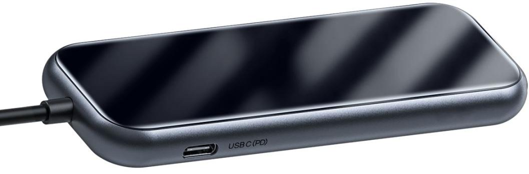Концентратор (USB-HUB) Baseus Mirror Series Multifunctional Hub w/SD Type-C to 3xUSB3.0 + HDMI + SD/TF + PD Deep Gray (CAHUB-CZ0G) / зображення №1