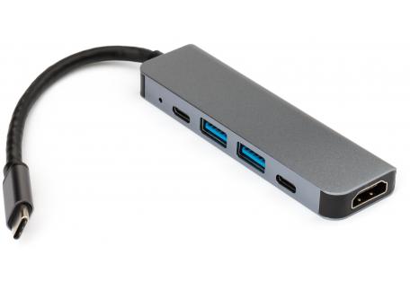 Концентратор (USB хаб) Vinga USB Type-C to HDMI + 2xUSB 3.0 + 2xPD (VCPHTC5AL) / изоборажение №1