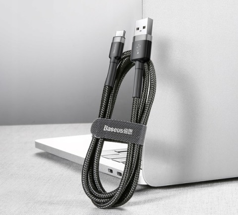 USB Кабель Baseus Cafule USB Type-C Cable 3A Gray/Black / зображення №4