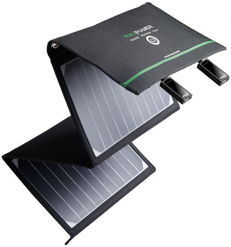 Зарядний пристрій на сонячних панелях RavPower Solar Charger 16W 2USB (RP-PC008) / зображення №7