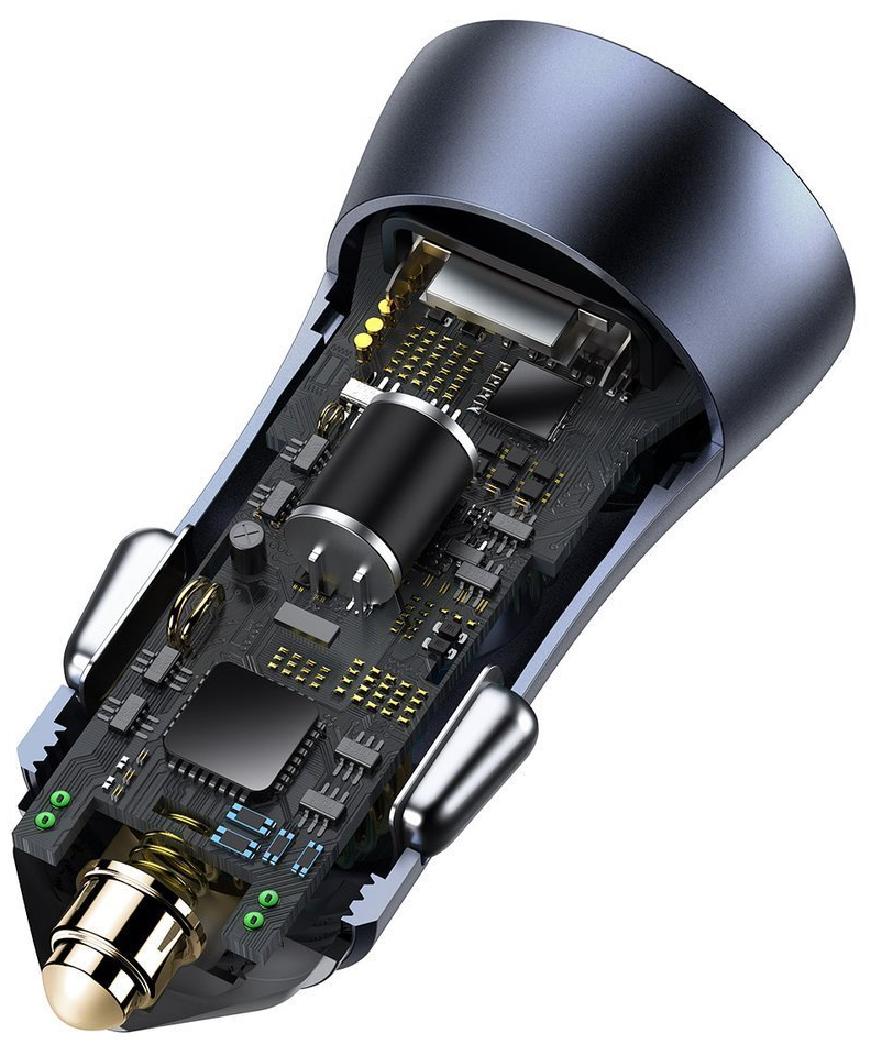 Автомобільний зарядний пристрій Baseus Golden Contactor Pro Dual Q.C. Car Charger + U 40W Dark Gray (CCJD-A0G) / зображення №1