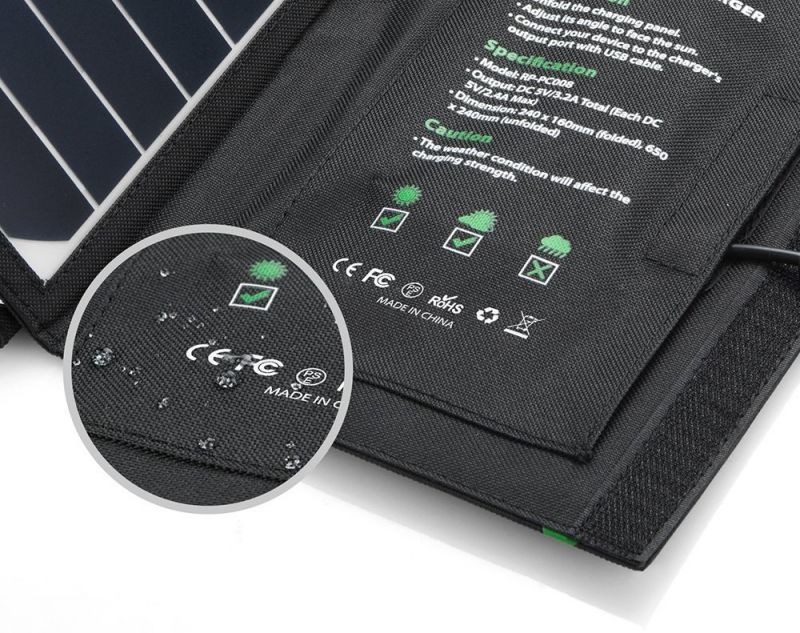 Зарядний пристрій на сонячних панелях RavPower Solar Charger 16W 2USB (RP-PC008) / зображення №6