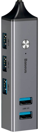 Концентратор (USB-HUB) Baseus Cube HUB Adapter Type-C to 3xUSB 3.0 + 2xUSB 2.0 Gray (CAHUB-D0G) / зображення №5