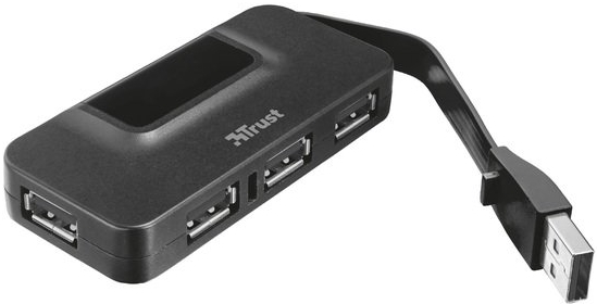 Концентратор (USB-HUB) Trust Oila 4 Port USB 2.0 Black (20577) / зображення №1