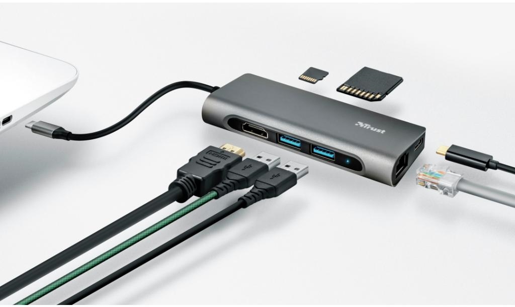 Концентратор (USB хаб) Trust Dalyx Aluminium 7-in-1 USB-C Multi-port (23331_TRUST) / изоборажение №2