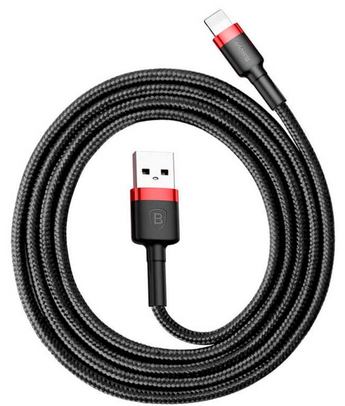 Кабель USB Baseus Kevlar Lightning 2m Black (CALKLF-CG1) / изоборажение №1