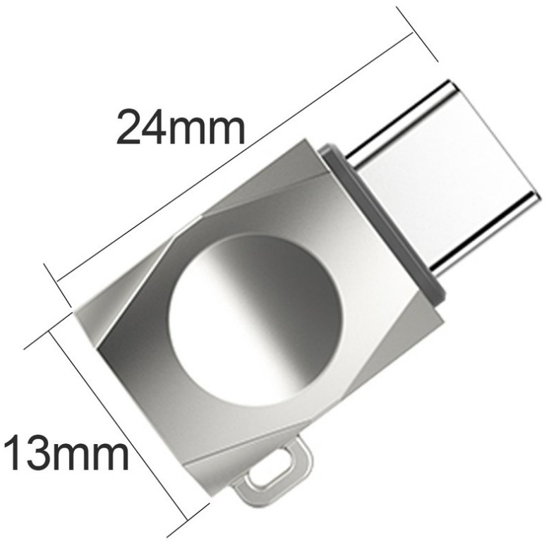 Адаптер-перехідник Hoco UA8 Micro USB to Type-C Pearl Nickel / зображення №3