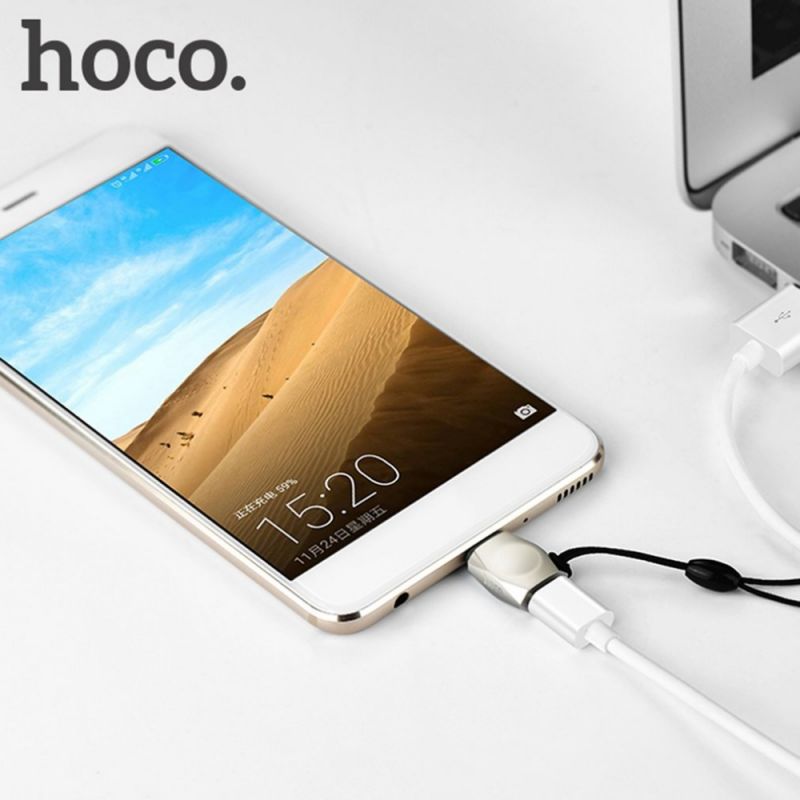 Адаптер-перехідник Hoco UA8 Micro USB to Type-C Pearl Nickel / зображення №1