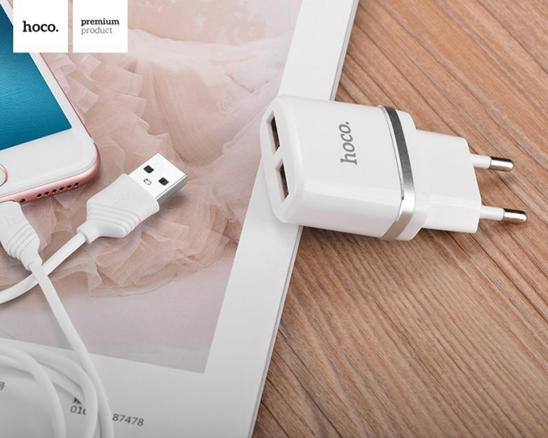 Сетевое зарядное устройство Hoco С12 Charger 2USB White / изоборажение №3