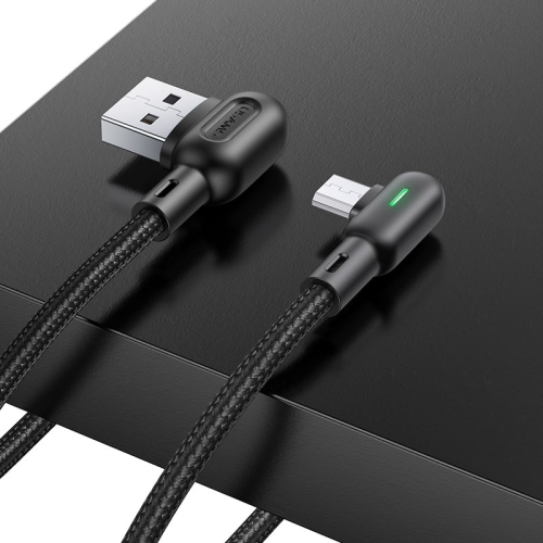 Кабель USB Usams U57 Dual Right-Angle Micro USB Cable 2A 1.2м Black / изоборажение №1