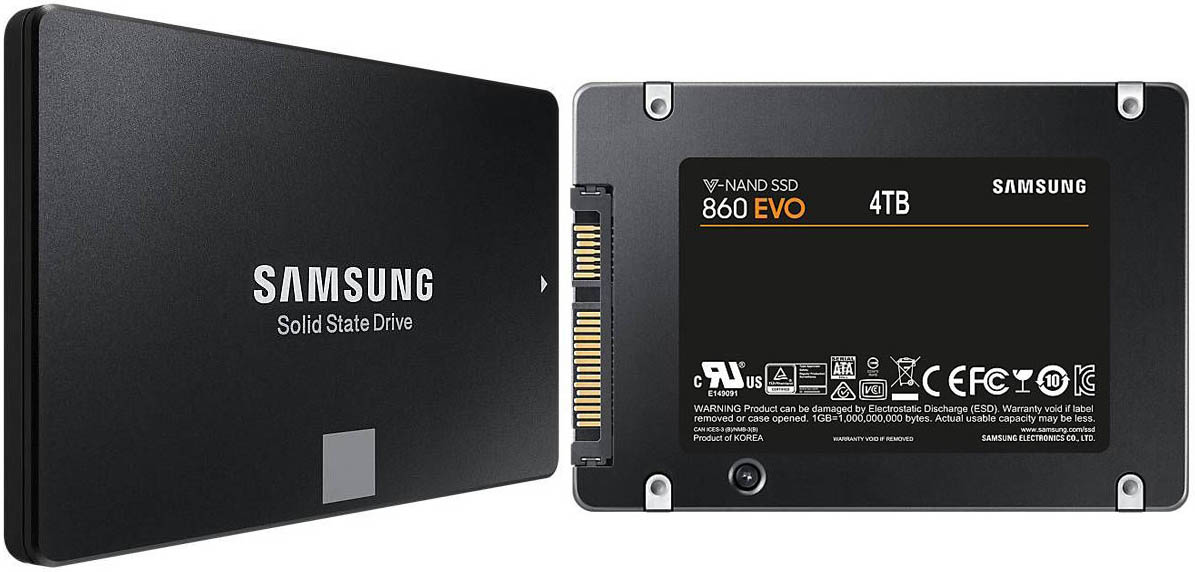 Фото SSD накопителя Samsung 860 EVO 2.5 на 4 TB - яркого представителя емких «твердотельников».