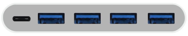 Концентратор (USB-HUB) Macally 4 Ports USB 3.1/USB-C hub White (UC3HUB4C) / зображення №1