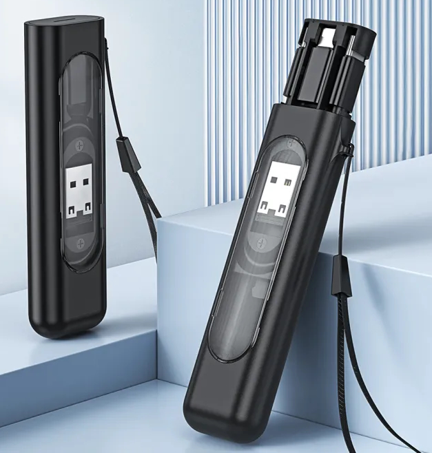 USB Кабель Borofone BU36 Show 3-in-1 USB micro USB/Type-C/Lightning Cable + Storage Case Black / зображення №1