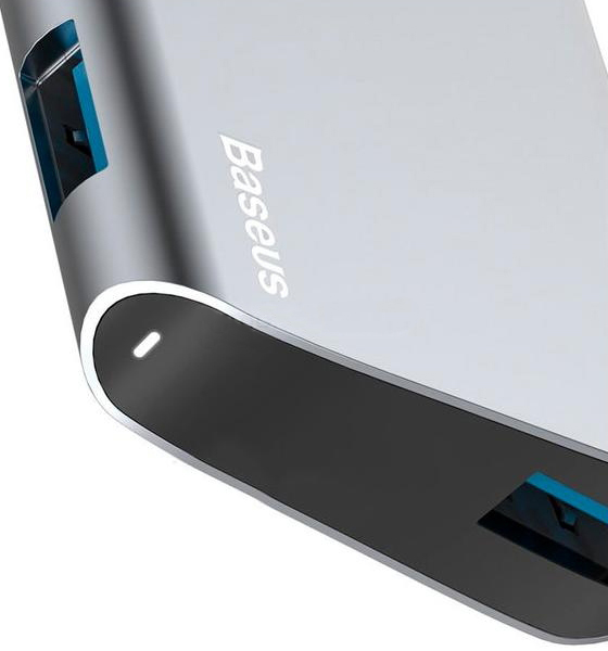 Концентратор (USB хаб) Baseus Enjoyment series Type-C to 2xUSB/USB 3.0/USB-C Gray (CATSX-A0G) / изоборажение №5