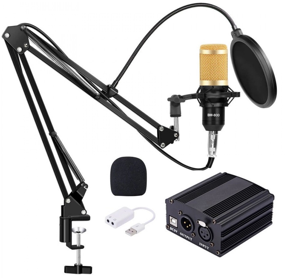 Конденсаторный микрофон BM-800 с фантомным питанием и подставкой / изоборажение №1