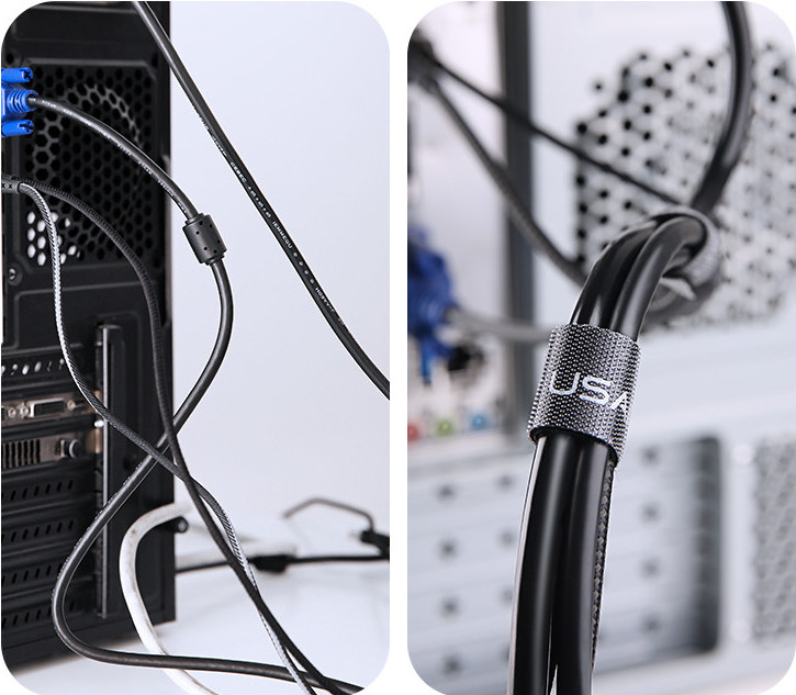 Органайзер для кабелей Usams US-ZB060 1м Black / изоборажение №1