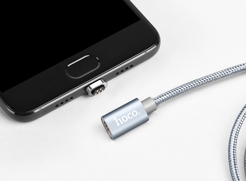 Кабель USB Hoco U40A Magnetic Adsorption Charged micro USB Cable Gray / изоборажение №2