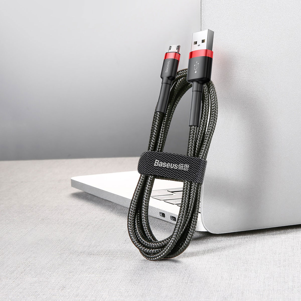 Кабель USB Baseus Cafule micro USB Cable 2.4A 1m Red/Black (CAMKLF-B91) / изоборажение №2