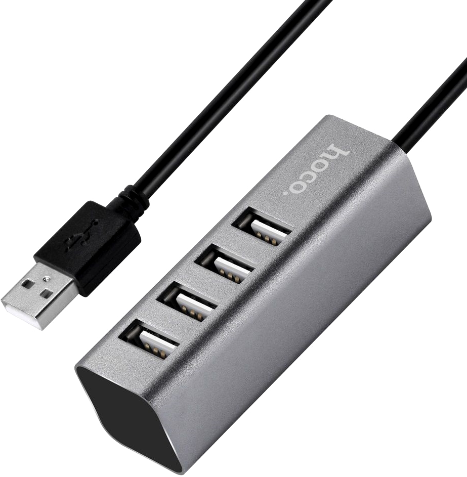 USB концентратор (хаб) Hoco HB1 USB -> 4xUSB 2.0 Tarnish / зображення №5