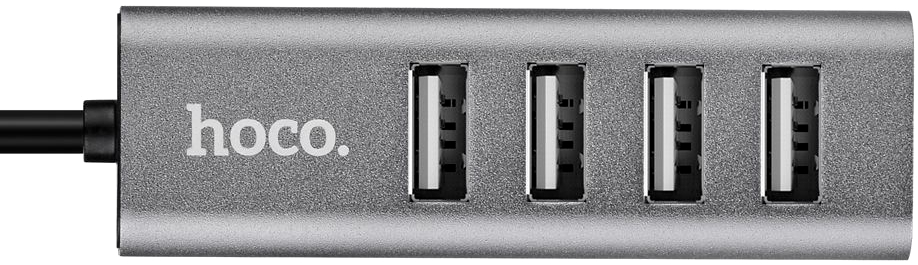 USB концентратор (хаб) Hoco HB1 USB to 4xUSB 2.0 Silver/White / зображення №1
