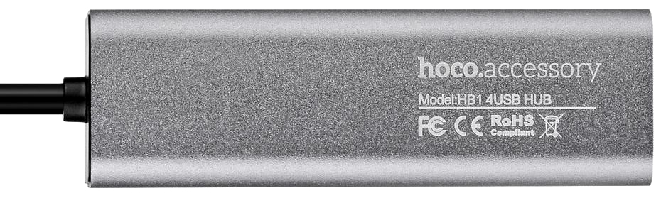 USB концентратор (хаб) Hoco HB1 USB -> 4xUSB 2.0 Tarnish / зображення №2